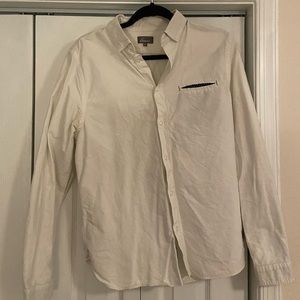 Linea Oxford collar white slim shirt